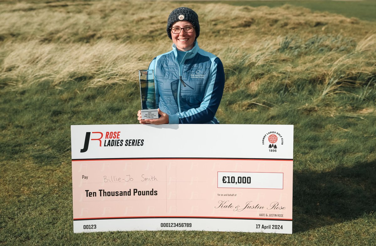 Congratulations @billiejosmith_golf - Winner at @formbyladiesgolfclub with a -4 Score. Beating @amy_boulden by one and securing the £10k first prize. #roseladiesseries #formbyladies @JustinRose99 @kate_rose99 @FormbyLadiesGC @pinggolfeurope @bmwgolfsport @EuroselectGolf