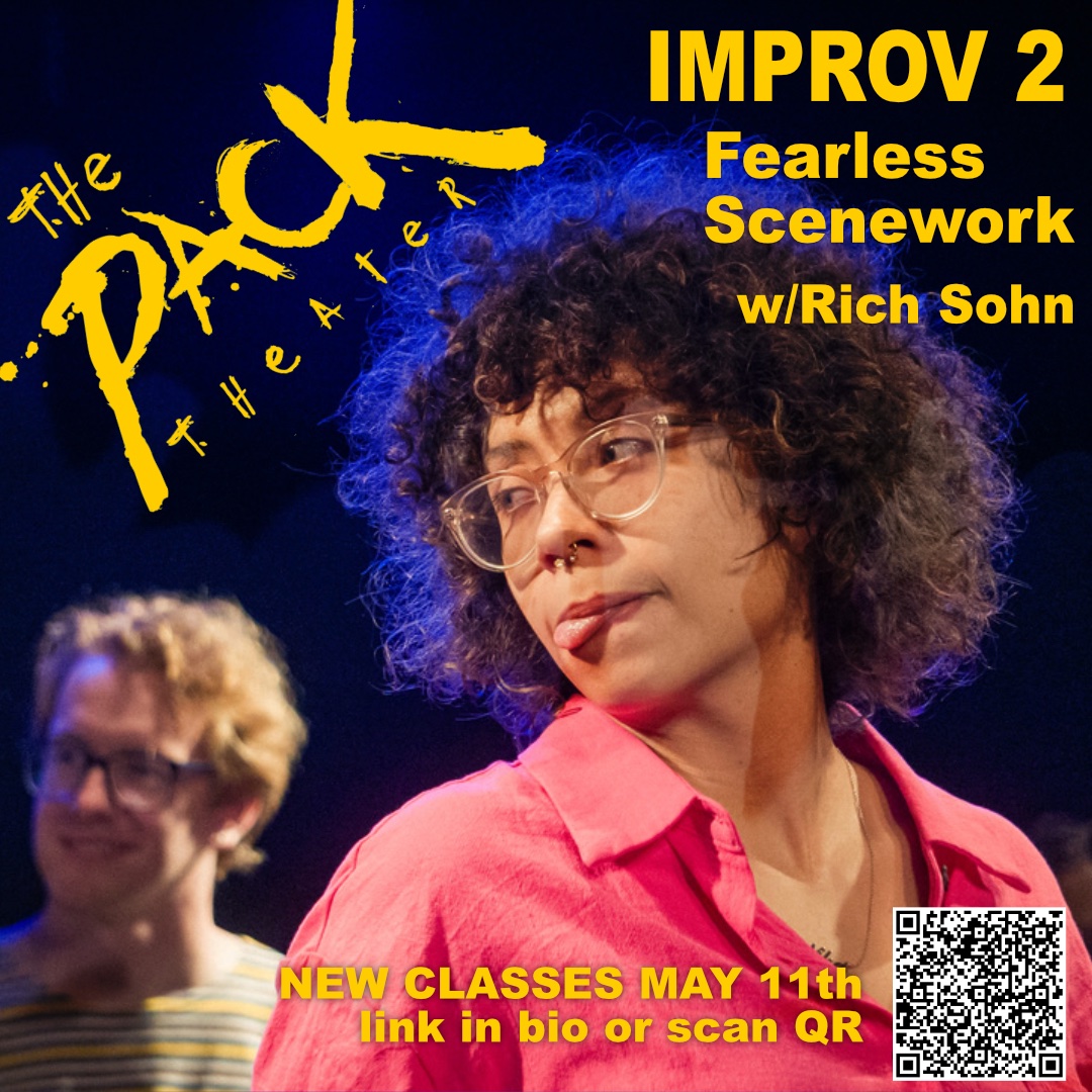 R_Sohn's tweet photo. New @PackTheater Improv 2 class - powerful, affordable, open to everyone and starting soon - is what your improv needs!  

#improv #improvla #improvclass #actingclassla #improvcomedy #theater #workshop https://t.co/zSMXEzQT6m