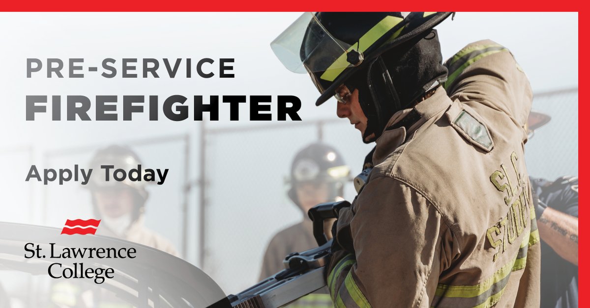 We're accepting applications for our Pre-Service Firefighter Education & Training program for Fall 2024! Learn & practice fire suppression, auto extrication, emergency patient care, simulated & controlled live fire training scenarios, and more! Apply now: stlawrencecollege.ca/programs/pre-s…