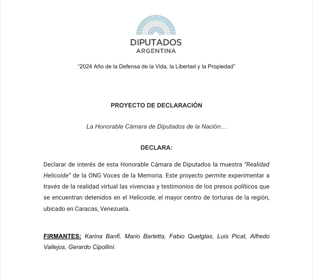 Tomemos conciencia de que las violaciones de derechos humanos por parte de Maduro en Venezuela siguen. Solicitamos declarar de interés a @HelicoidReality, la experiencia de realidad virtual con testimonios de víctimas en el mayor centro de torturas de Venezuela. Conócelo!