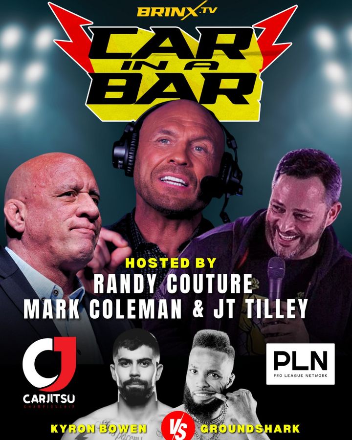 Randy Couture and Mark Coleman host the FIRST EVER 'CAR IN A BAR' match with Pro League Network's JT Tilley! 🔥 @CarjitsuUSA Brinx TV presents 'CAR IN A BAR'! LIVE from the @brinx_tv HQ in Atlanta, GA. Watch April 27th, 9PM ET. #CarJitsuChampionship #CarInABar #ProLeagueNetwork