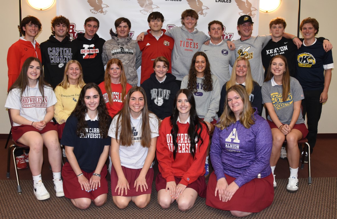 BishopWatterson's tweet photo. Congratulations to the 20 seniors who signed to play college sports today!  It's a great day to be an Eagle!🦅📷
@BWHS_Athletics
@bwhs_gsoc
@Watterson_VBALL
@WattersonBB
@wattersonSB
@WattersonTF
@BWHSlacrosse
@wattersonfutbol
https://t.co/hR2kTR2XeB https://t.co/Wo77UZPy6R