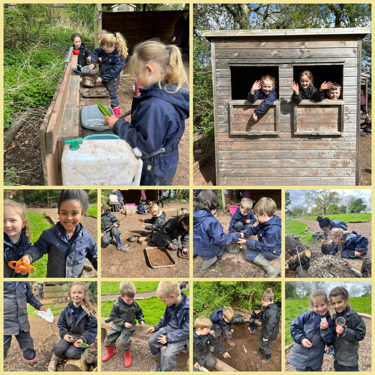 @winterfoldhs Yr2 spent the afternoon in the BEST kind of classroom! #forestschool 
No windows or doors🌳🌺🐛