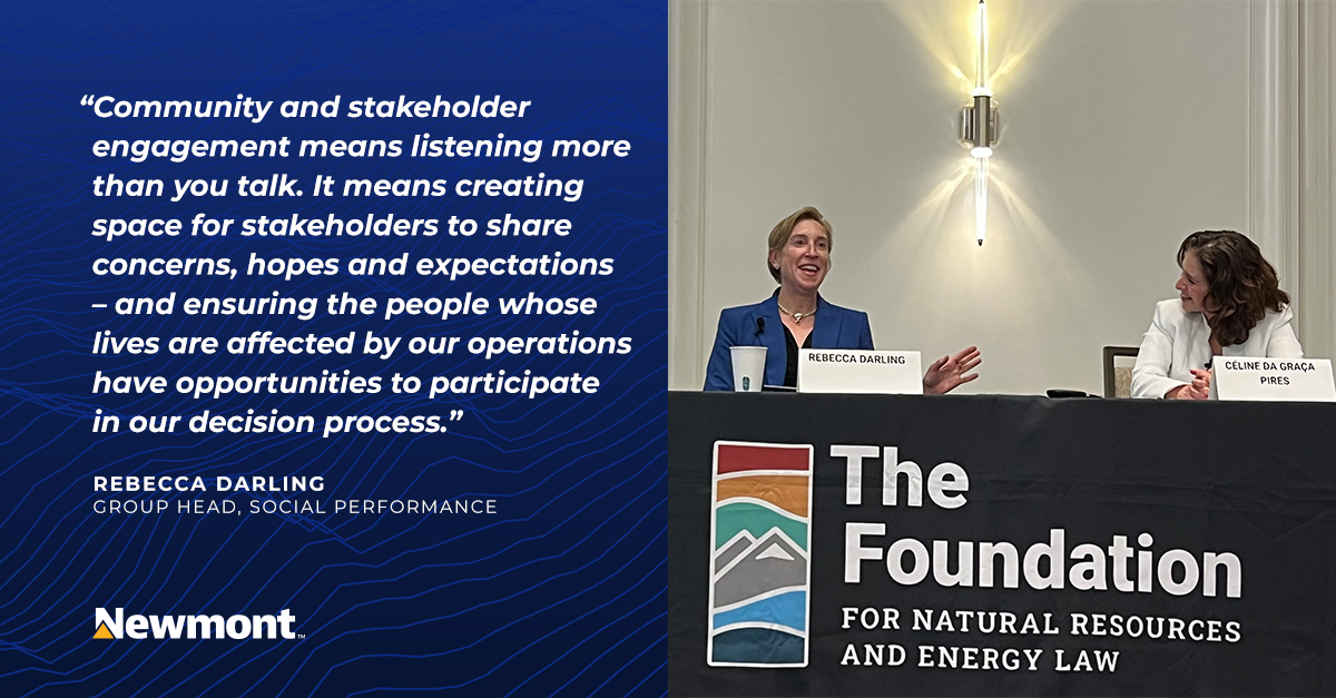 Our Group Head, Social Performance, recently spoke at @THEFNREL’s Special Institute on #HumanRights, #NaturalResources & #EnergyLaw and dove into why stakeholder engagement has emerged as a strategic imperative for the mining industry.