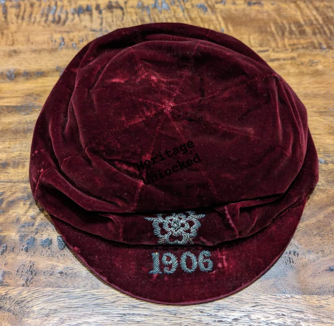 A little piece of @Boro and England history. Alf Common's England cap won during his Middlesbrough days after his World Record £1,000 move to Ayresome Park. The cap will be going on display soon! Share your Boro Memories at heritageunlocked.com/boromemories