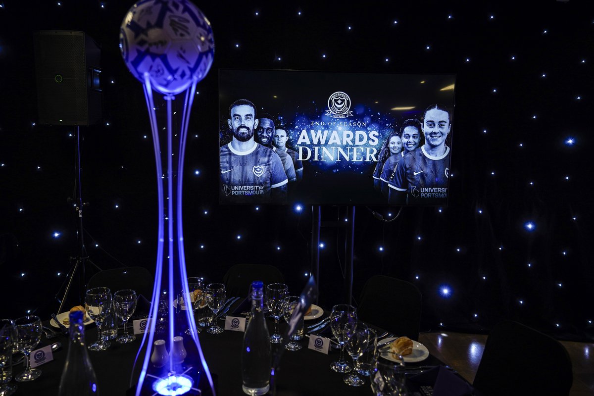 Pompey's tweet photo. 📍 Victory Lounge

🌟 All set for #Pompey's End of Season Awards Dinner https://t.co/EAzbWdf8ry