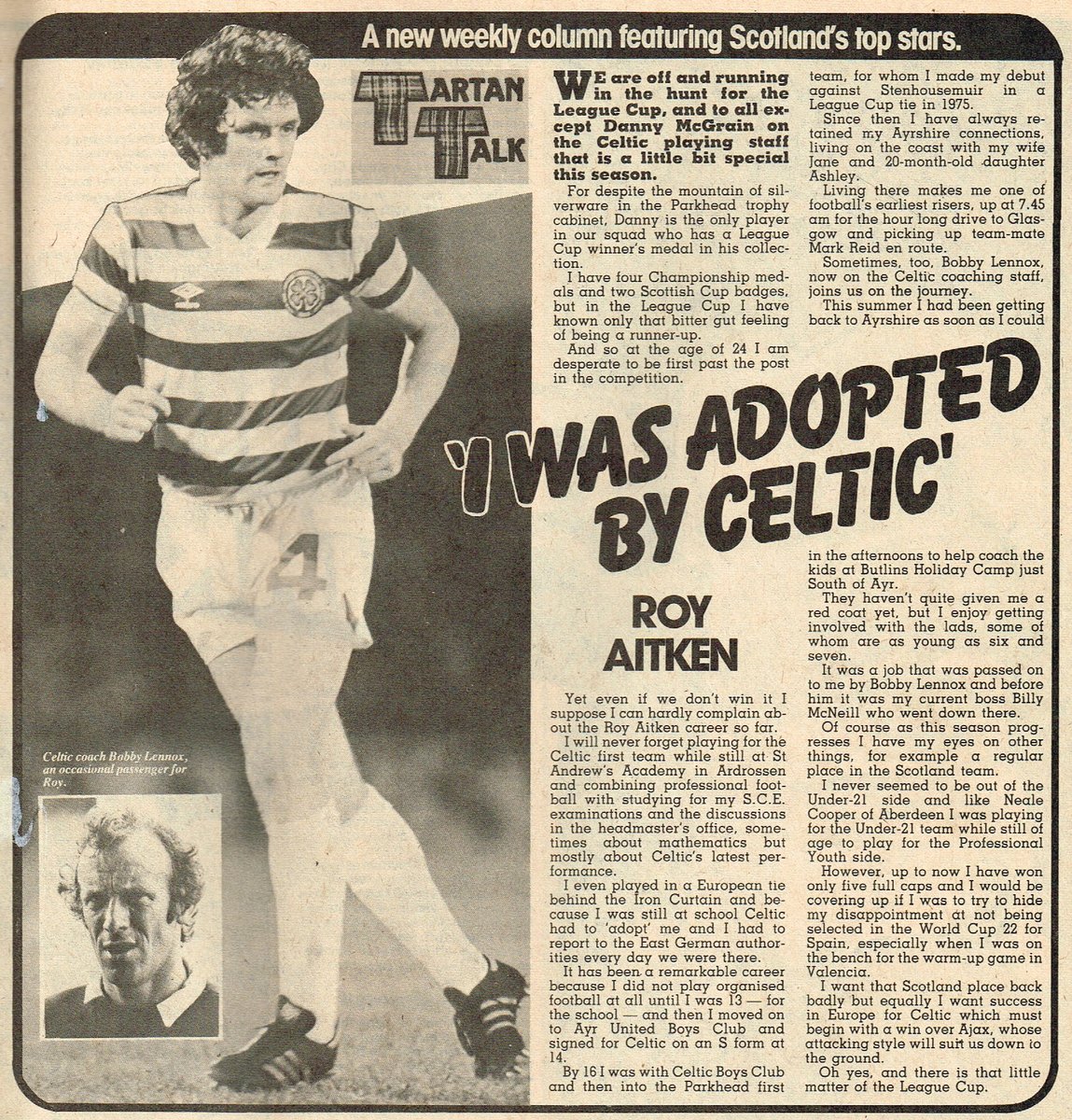 #TartanTalk 'I was adopted by #Celtic' #RoyAitken #Shoot!1982-09-04