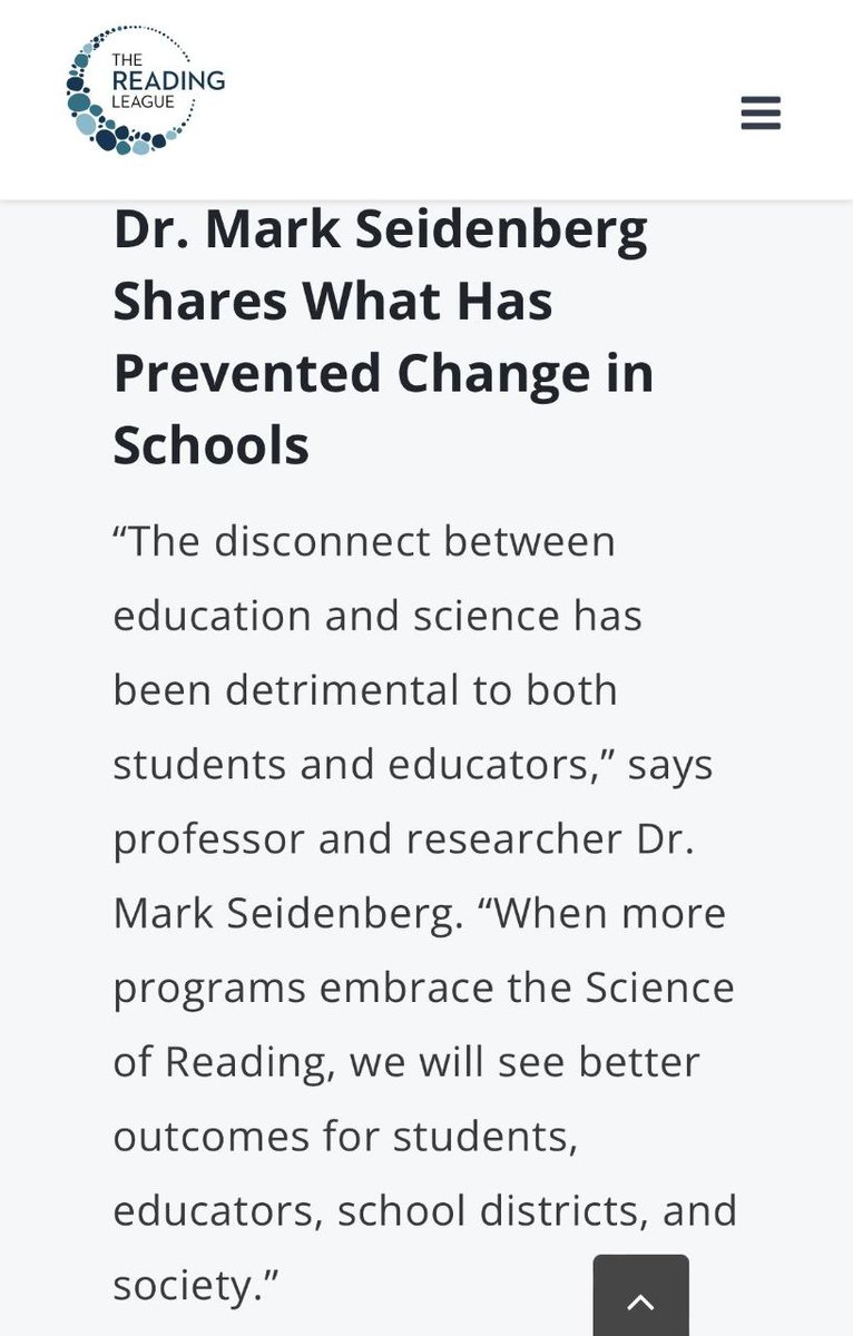 "The disconnect between education and science has been detrimental to both students and educators.. when more programs embrace the Science of Reading, we will see better outcomes for students educators, school districts, and society." —<a href="/markseidenberg/">Mark Seidenberg</a>