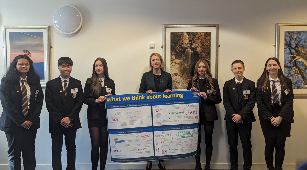 Education Secretary @JennyGilruth met pupils and teachers at @BearsdenAcademy. Pupils shared experiences of the school’s approach to supporting a range of career pathways to meet their ambitions. Mobile phones in schools, attendance and qualification reform were also discussed.