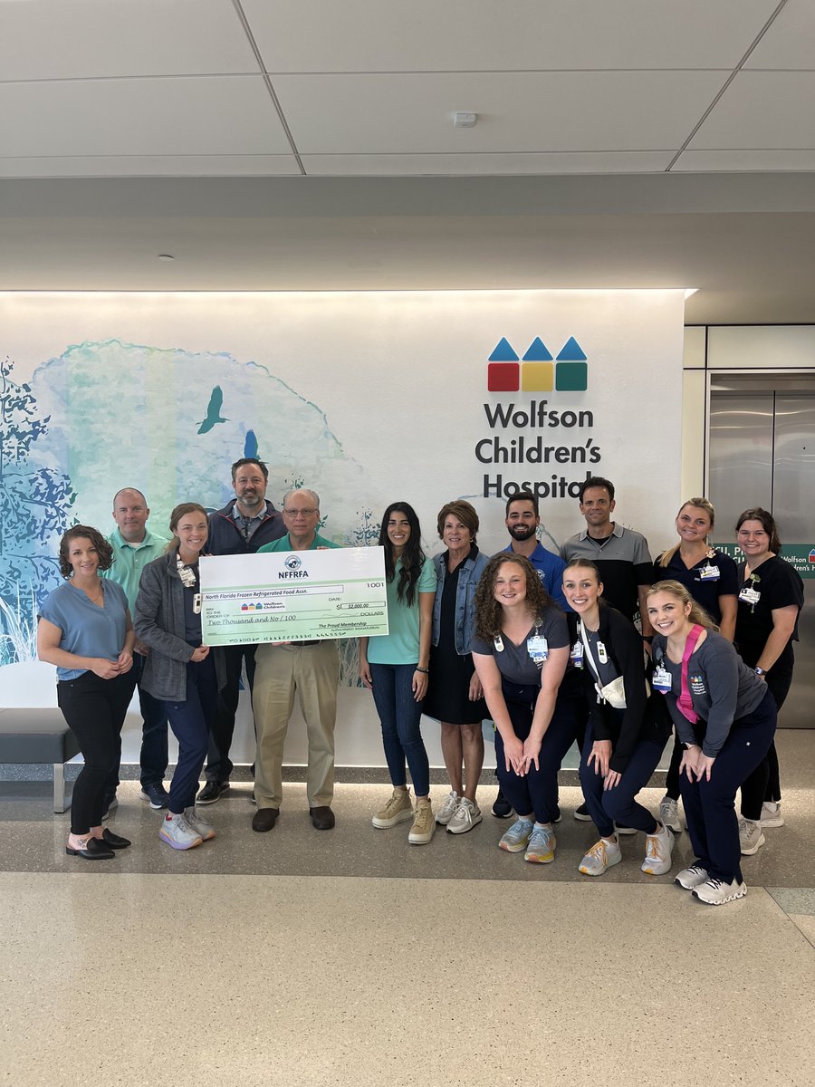 We recently had a visit from the North Florida Frozen and Refrigerated Association, where members presented a check donation & passed out frozen treats & goodies to our patients! ❄️🍦 We're so grateful for their generosity towards our #WolfsonWarriors.