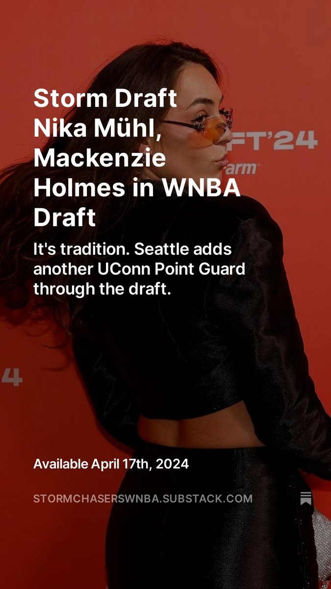 I wrote about the Seattle Storm's #WNBADraft night after they made the additions of UConn's Nika Mühl and Indiana's Mackenzie Holmes. I gave my thoughts on where they fit, spoke with Coach Quinn, and discussed draft strategy. Open to all #WNBATwitter. stormchaserswnba.substack.com/p/storm-draft-…