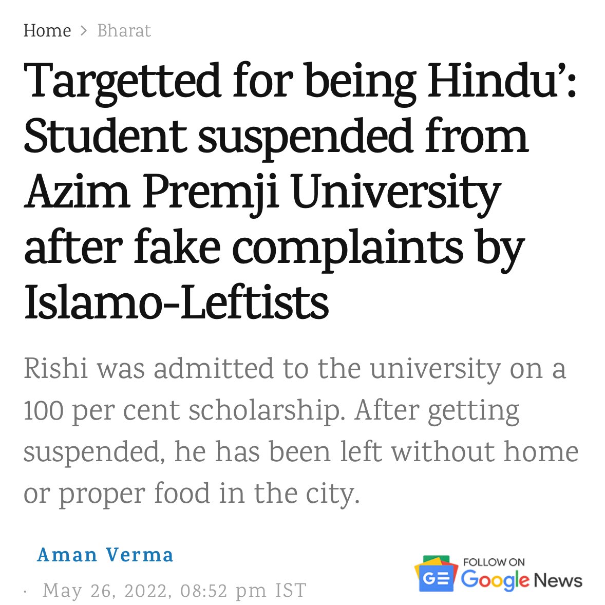 Why did @azimpremjiuniv disable their reply section? & What all will you deny? Your university is a hub of Hindu Hate.. From your toxic hindu hating teachers to students, the agenda is clear-' annihilate hinduism' Shame