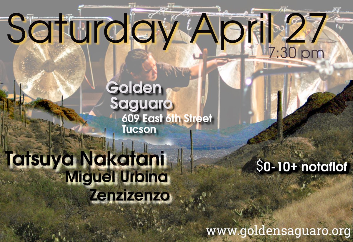 Excited to be hosting friend and percussion maestro Tatsuya Nakatani next Saturday here at golden saguaro in Tucson. Only a couple more events for this season and summer sets in