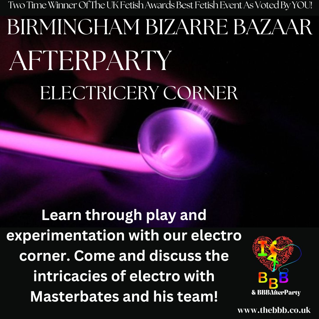 Electro corner: A specially designed space for those that want to test, learn or play with electro! The team on hand can teach you all about wands and accessories that compliment the equipment in a safe way! #afterparty #playzone #playparty #safespace #community #learning