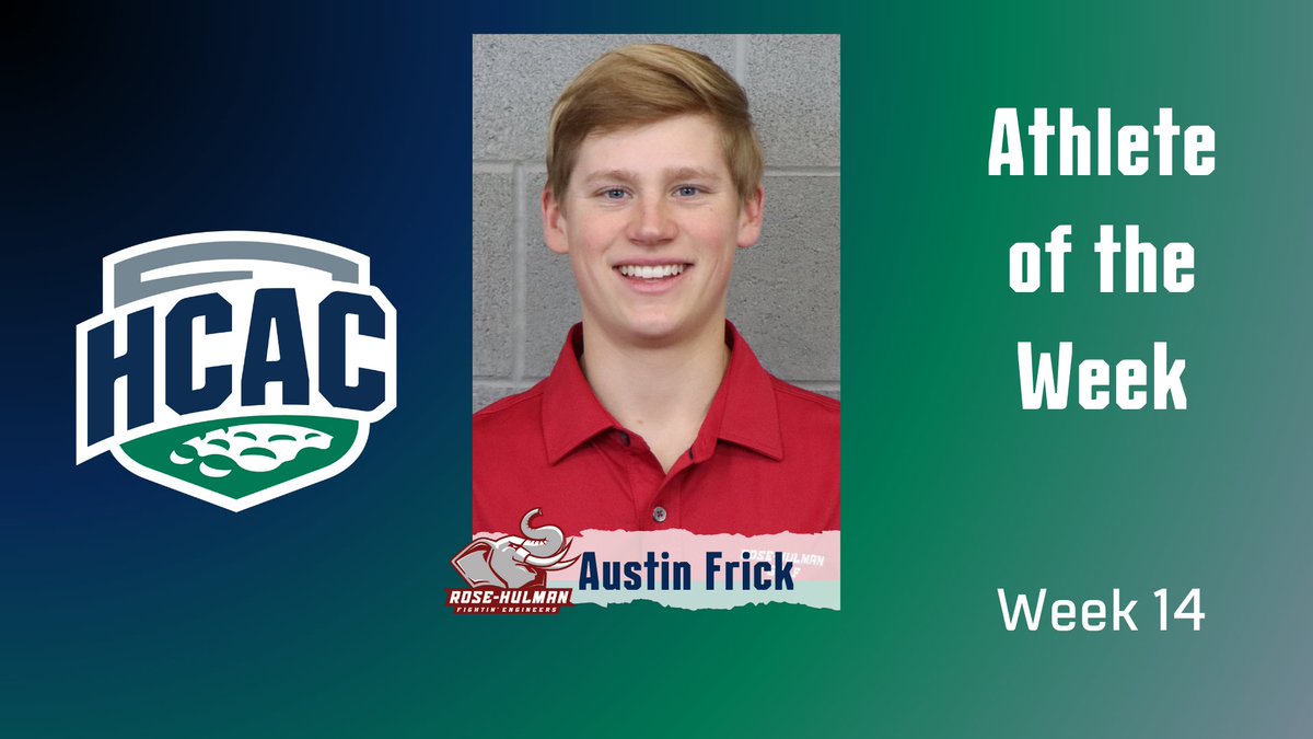 HCAC Men's Golf | Athlete of the Week Congrats to the Men's Golf Athlete of the Week: Austin Frick, @RHITsports Full Release: tinyurl.com/39p729rs #TheHeartofD3 | #D3Golf