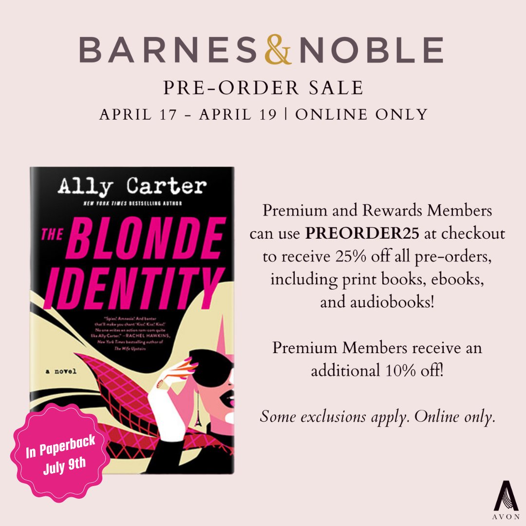 Yay! It's pre-order sale time again at @BNBuzz! If you've been waiting for The Blonde Identity to be available in paperback in the US ( July 9th!), this is a great chance to go ahead and reserve your copy!