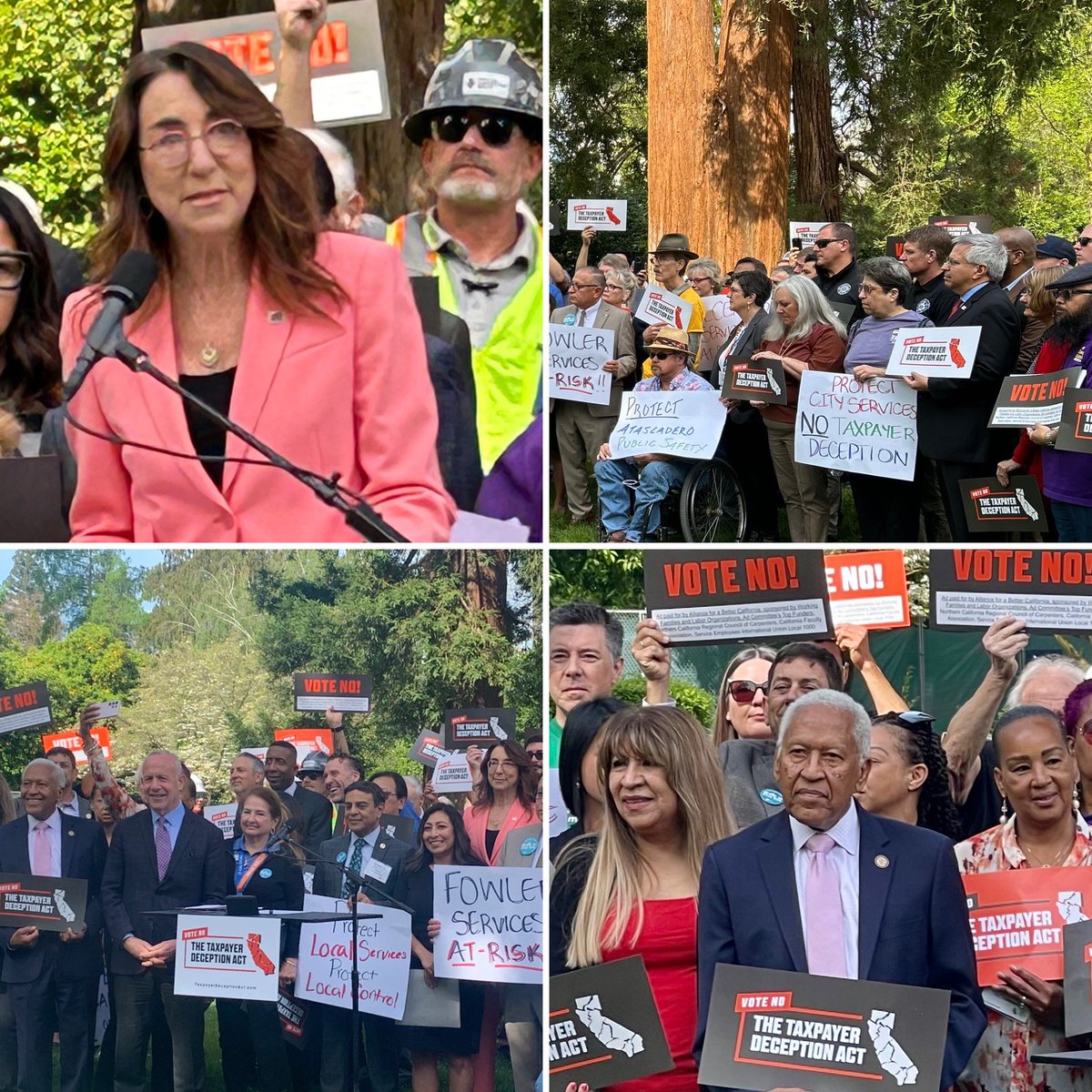The “No on the Taxpayer Deception Act” coalition press event on the east lawn of the Capital in strong opposition of the misleading CBRT ballot measure. #CACounties joined @CalCities, plus hundreds of union members & community organizations, on this crucial issue! #CSACLeg #CALeg