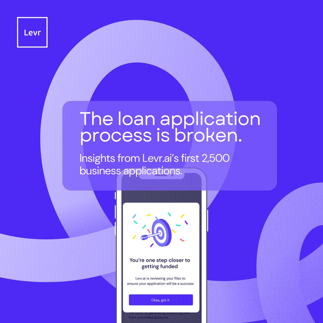 The loan application process is broken ⛓️‍💥 here's 5 innovative strategies we've learned from our first 2,500 SMB applications 🔗 bit.ly/4d1b5KL

To learn more about Levr.ai and what we're building 🚀 here's latest pitch deck > bit.ly/3TsFkkQ