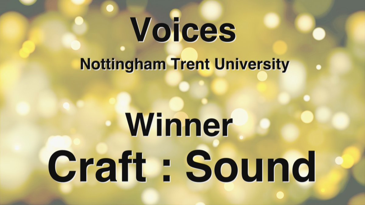 Robyn Hargreaves from @NottmTrentUni is the winner in Craft Sound for the film Voices. Well done! #RTSMidsAwards