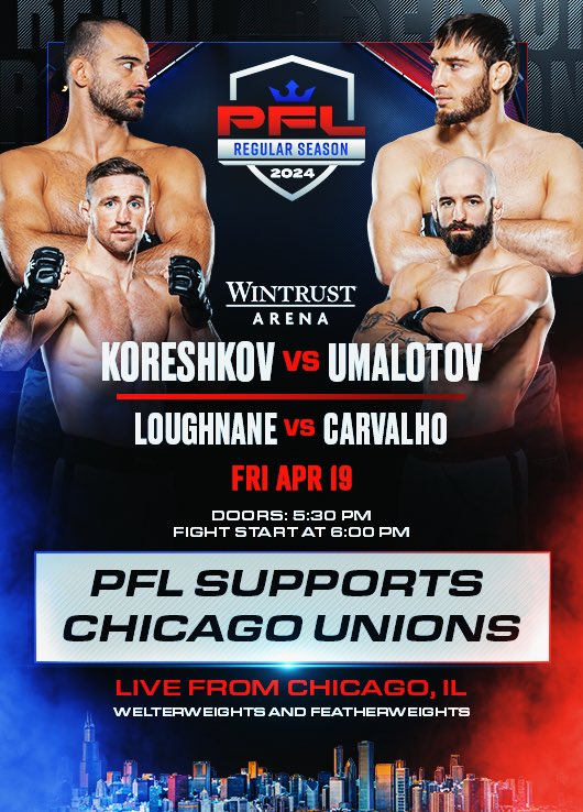 Professional Fighters League is offering a limited number of complimentary tickets to Chicago's union members for their event Friday, April 19 at Wintrust Arena! Visit the link below to claim your tickets! forms.gle/MYbokMZhf5yo3n…