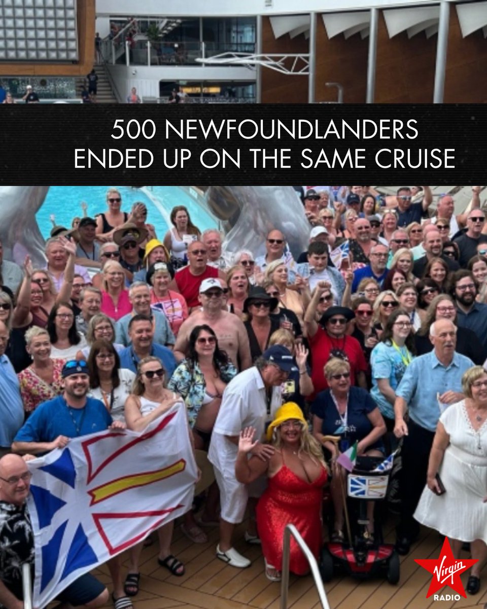 500 people on a cruise to the Caribbean realized they were from Newfoundland. The cruise line roped off a main pool area to host a party exclusively for the Newfoundlanders on board, which turned into a full kitchen party with music from the East Coast. 📸: The Canadian Press
