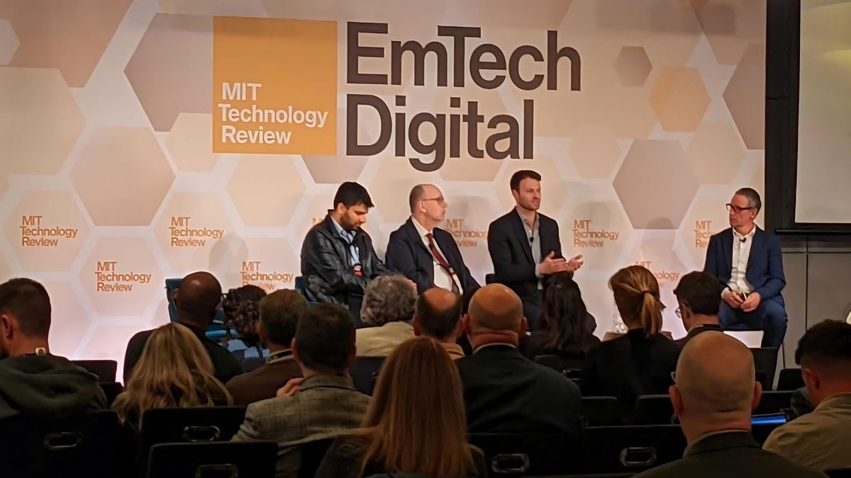 What a day at #EmTechDigital! Our CEO @alexgkendall participated in an insightful discussion with @pulkitology @profserious @strwbilly on how the convergence of computer vision, robotics, and natural language is shaping the future of Embodied AI. This conversation was