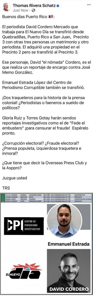 Periodistas del CPI y de END entre los tramposos que se transfirieron fraudulentamente a San Juan para votar por Natal.