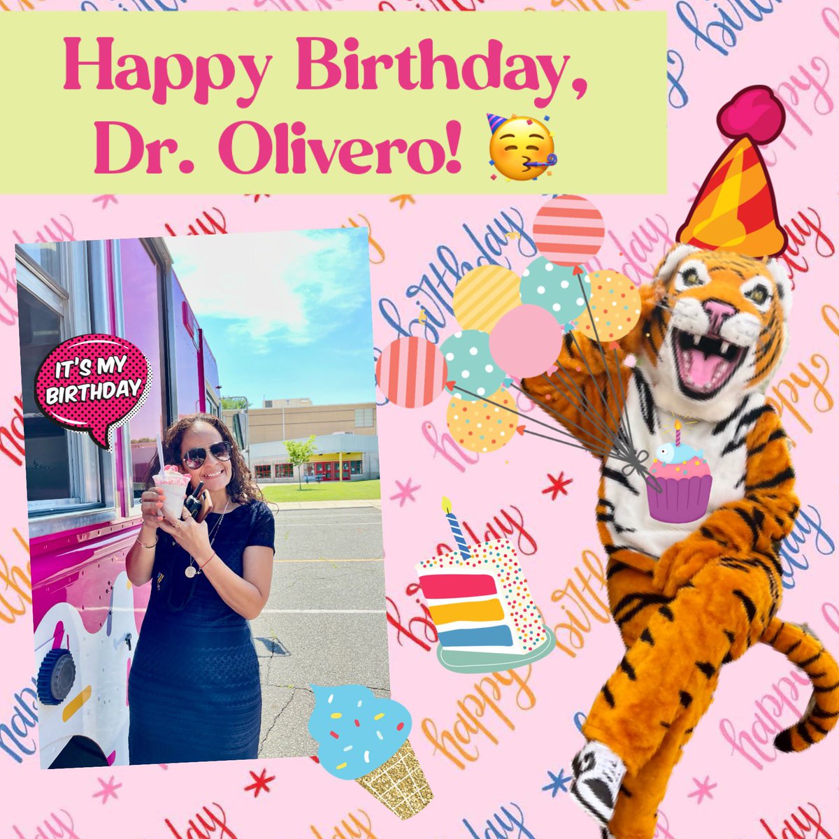 Wishing the best principal the best birthday! Your School #4 family loves you! We hope your day is as sweet and special as you are! Happy birthday, Dr. @suzanne_olivero ! 🎈🍦🎈#WeRoarAtSchool4 @LindenPS @AtiyaYPerkins