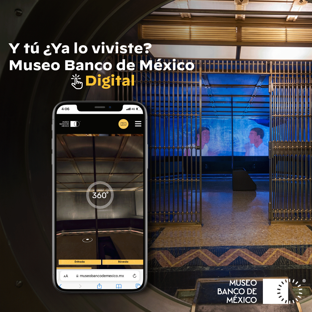 MuseoBdM's tweet photo. Nuestra sección #MuseoDigitalMBM activa la mente desde el mejor asiento de tu hogar.
Disfruta la experiencia inmersiva de la bóveda en #Video360 🌐💻📱
Clic aquí: https://t.co/UYNXNiJEhv
#MuseoBancoDeMéxico #Bóveda #ExperienciaInmersiva https://t.co/SouaQUcwv5
