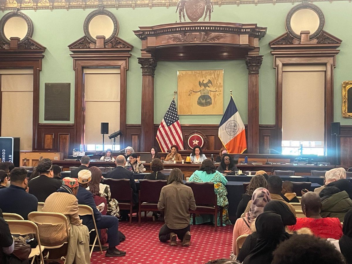 Yesterday we joined thousands of NYers at City Hall to demand that NYC take proper measures- from providing language support to ending shelter evictions- to end disparate treatment of black migrants. We shouldn't complain about problems we're not working to change. #WelcomingNY