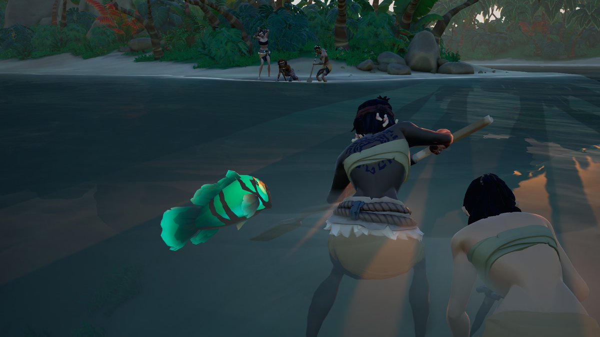 Tribal fishing at it's finest, Fishing is at is best when your with your friends. #SoTShot theme: fancy fishing @SeaOfThieves