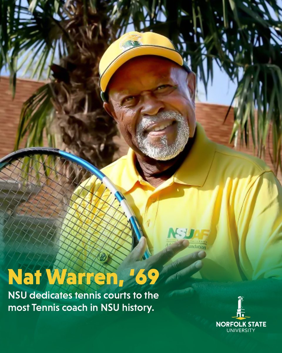 Norfolk State University dedicates the Nat Warren Tennis Center to honor the university’s most successful tennis coach, Nat Warren. The ceremony is set for 1 p.m. on April 20 at NSU's tennis courts. #NSUTennis #NatWarren