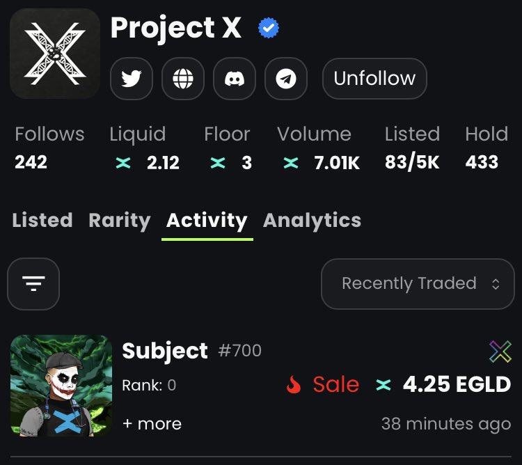 Joker doing joker things 
Just bought this joker number 700 and @ProjectX_DAO just went over 7000 $egld traded 
Was meant to be