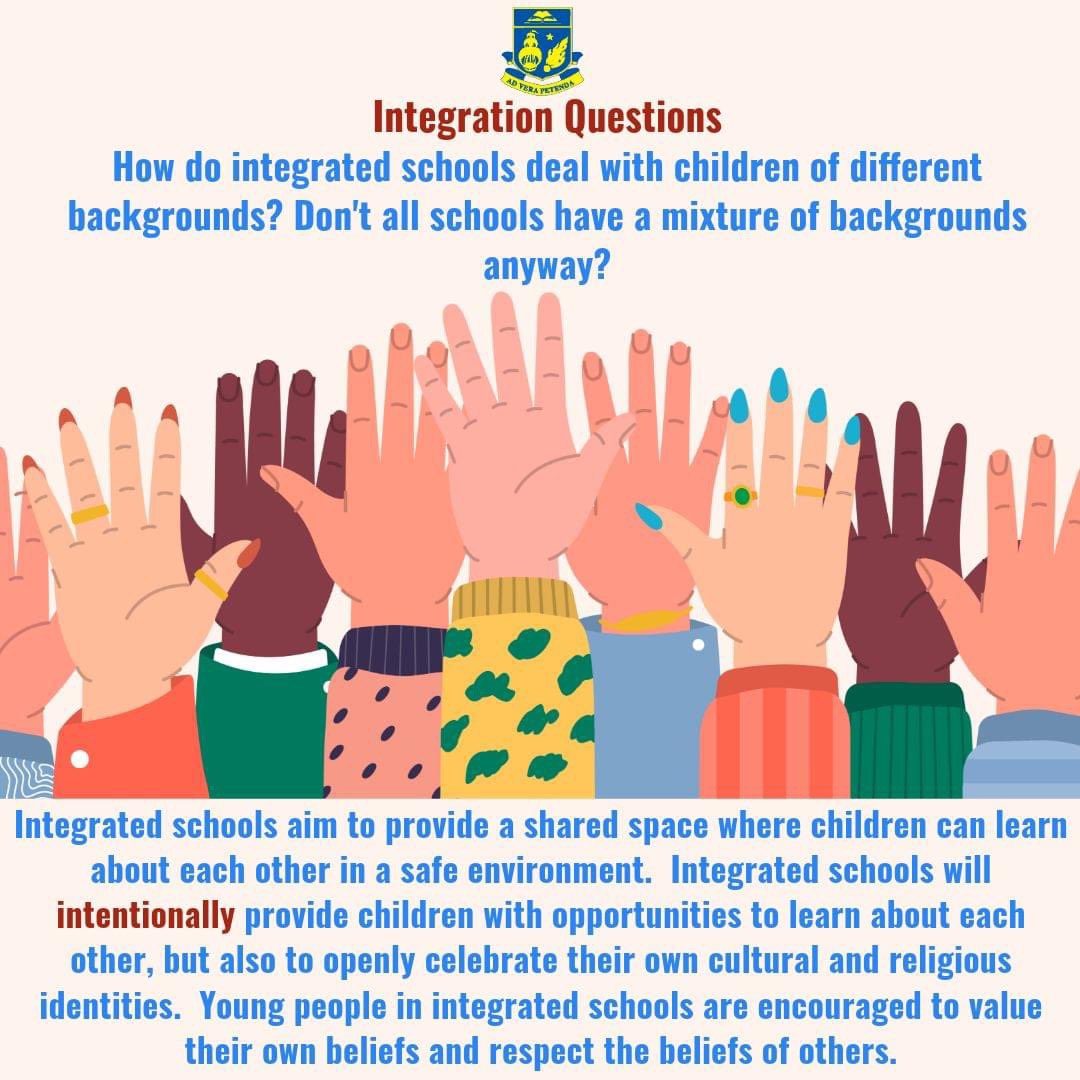 As our parent information sessions and parent ballot get closer, we will be providing some answers to frequently asked questions about integrated education.  Question one...