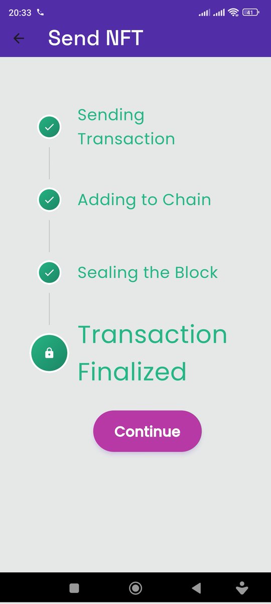 I just tested the latest version of the REEF app. Now NFTs can be sent from one wallet to another in less than 1 minute. @Reef_Chain @Layer100Crypto #reef #Apps #wallet
