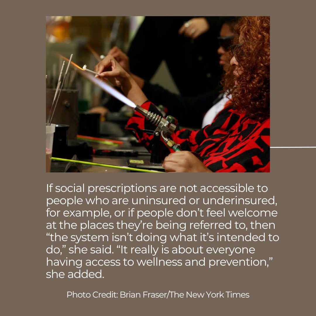 This @nytimes article by reporter Christina Caron explores how the social prescribing movement is gaining momentum in America. 🔗 Subscribe to our newsletter to follow this work! bit.ly/TheCAMNewslette