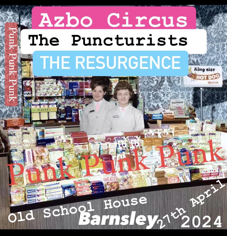 Next gig @ the old school house, barnsley ! Please share !! @BarnsleySounds @barnsleyxmusic lee terry on drums for the puncturists from @kingcrows