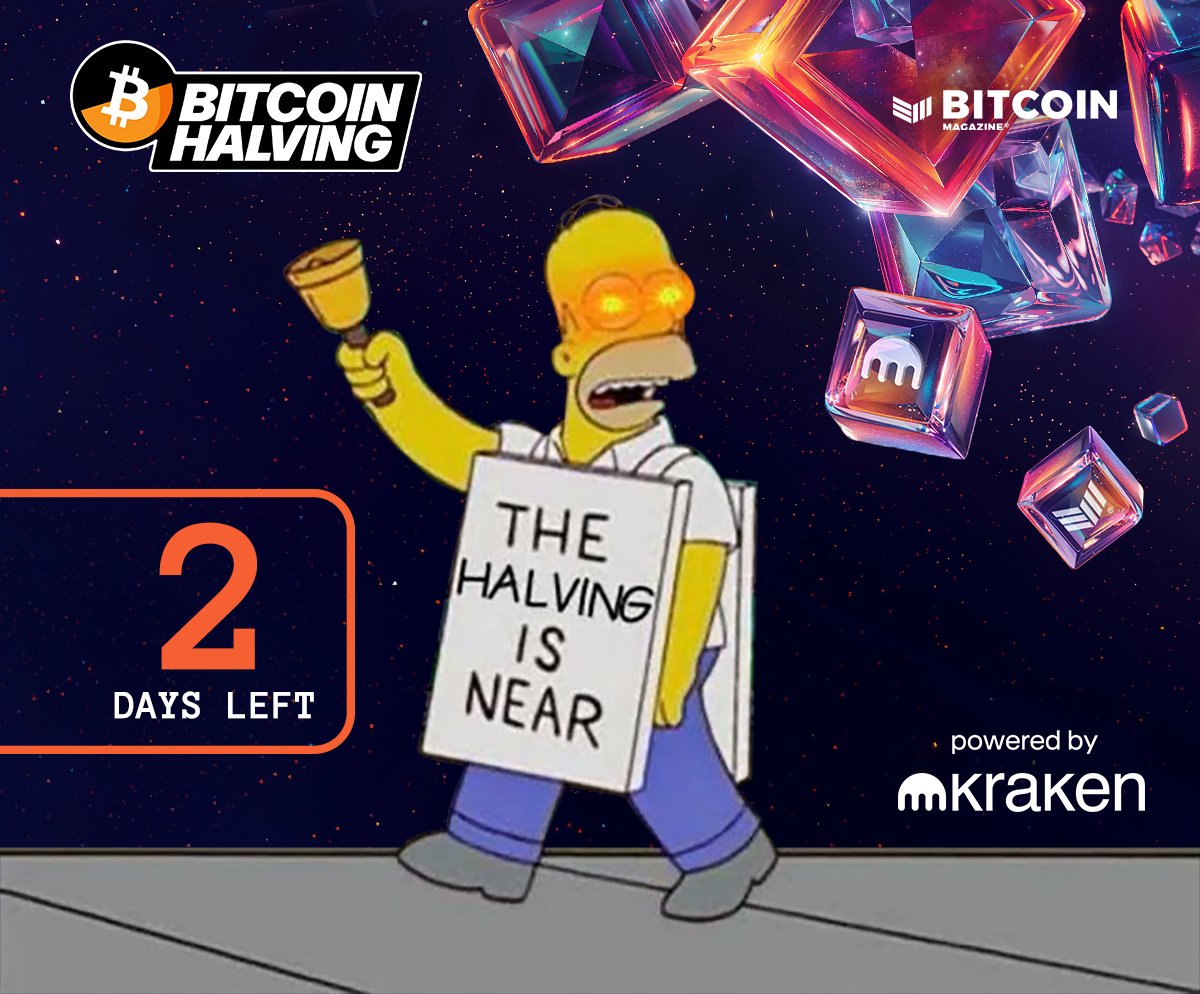 The #Bitcoin halving is now only about 2 days away 👀 HODL ✊