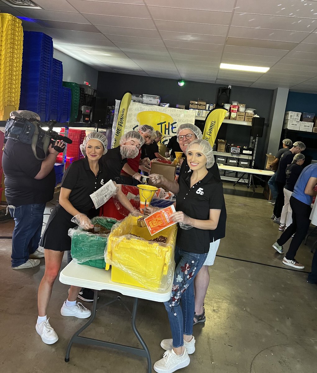 Alexandratweets's tweet photo. Our 5NEWS team had a great time competing against Ghirardelli employees at The Pack Shack! Collectively we packed thousands of meals in one hour. The USDA says Arkansas is the worst state in America for food insecurity. Thanks for having us Pack Shack, you all do AMAZING work! 💛 https://t.co/FBoMz7D35R