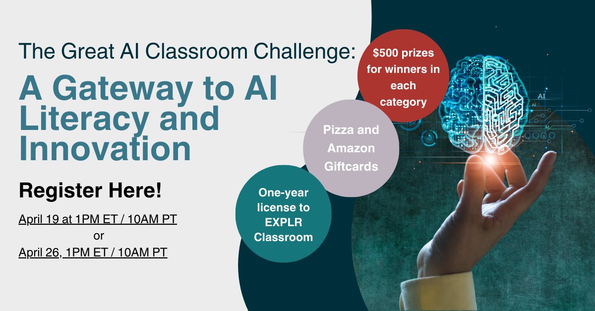 Embark on an exhilarating journey into the realm of Artificial Intelligence with your students! We're excited to announce our upcoming webinars (April 19 & April 26) where we'll unveil The Great AI Classroom Challenge! Register for either session today: tiesteach.org/wp-content/upl…