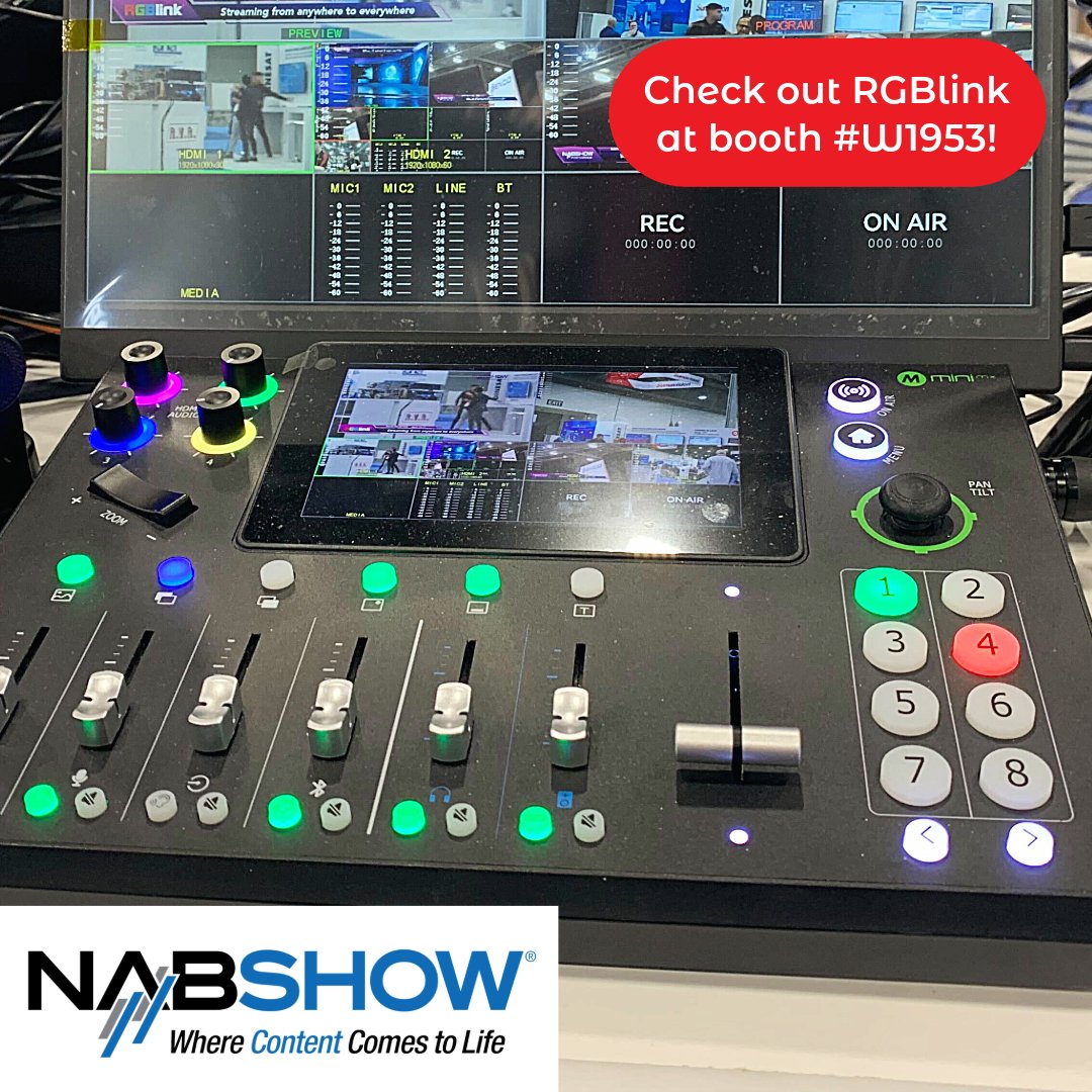 @RGBlink's products are on full display at their booth in the West Hall!

#1SourceVideo #distribution #RedefiningDistribution #filmequipment #filmmaking #recording #footage #videoproduction #liveproduction #video #cinematography #NAB2024 #LasVegas #RGBlink #miniMX #videoswitcher