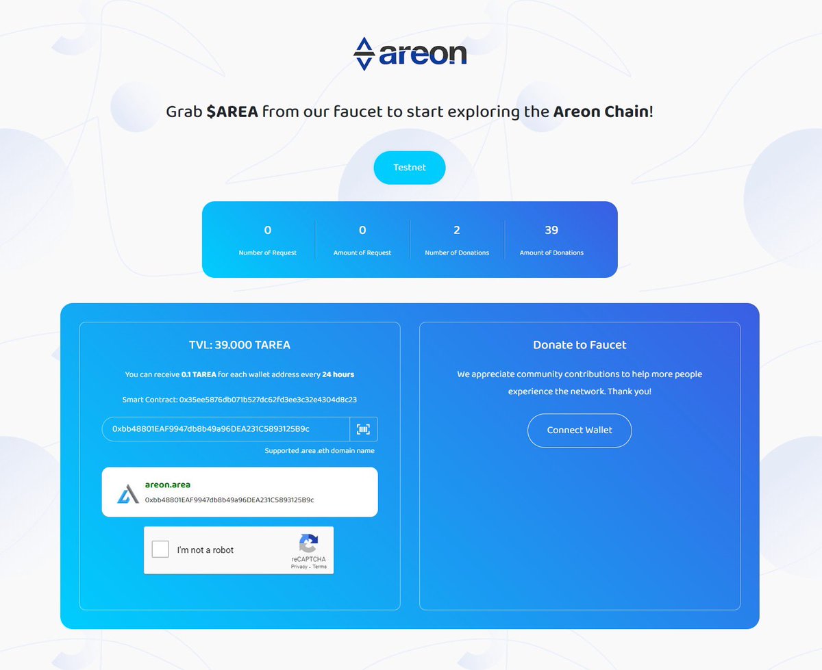 chains_tools's tweet photo. 🌟 Exciting news! The #Web3 Faucet Tool is now available on @AreonNetwork

🚀 Claim your $TAREA and experience the benefits of the #AreonChain #Testnet at https://t.co/4tJ4Kj4xOD

#Web3Faucet #AreonNetwork #WeAreOn $Area https://t.co/qNNseq85fj