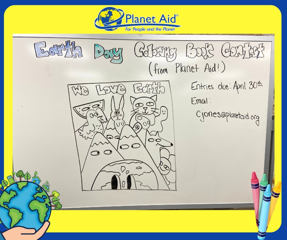 This is way too fun! We had another Earth Month Comic Book contest tutorial. This was a different kind of tutorial that combined a lot of different factors into a mural-like coloring page. Sales Admin, Acadia, joined Christina at the whiteboard today. Here are a few pics. '