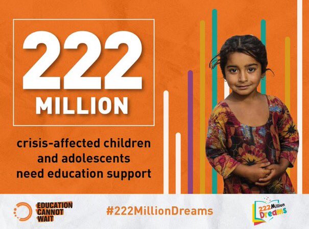 'Children are both the present & future. The time has come to invest in #education as the very foundation for every child & hence the pillar upon which we build the world we want.' ~@YasmineSherif1 of #ECW @ipsnews👉bit.ly/3AGyyiV #SDG4 #222MillionDreams✨📚