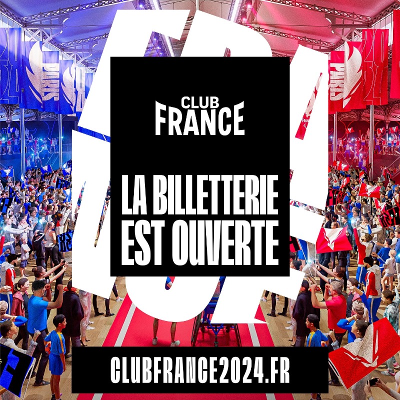 FranceOlympique's tweet photo. [#Paris2024]
À Paris 2024, nos athlètes ont rendez-vous avec l’histoire!
Pour célébrer les performances de nos Bleus, rendez-vous au #ClubFrance de La Villette pour vivre ensemble les plus grands moments du sport français🇫🇷
📣 La billetterie est ouverte sur le site du Club France