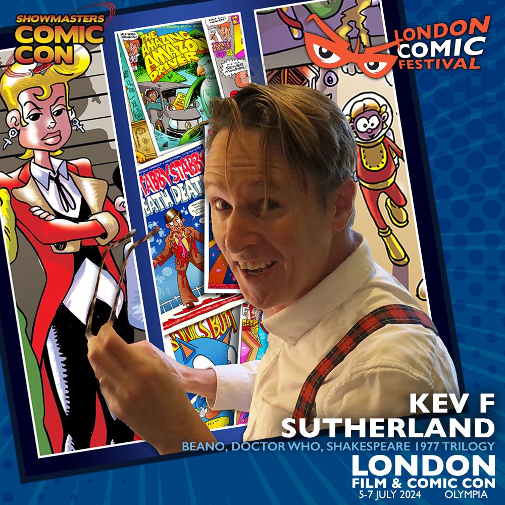 KEV F SUTHERLAND will be joining us at #LCF24 #LFCC! Kev has written / drawn comic strips for The Beano to Marvel Comics, from Doctor Who to Viz magazine, and most points in between! He also teaches his legendary Comic Art Masterclass! buff.ly/3O3tzid