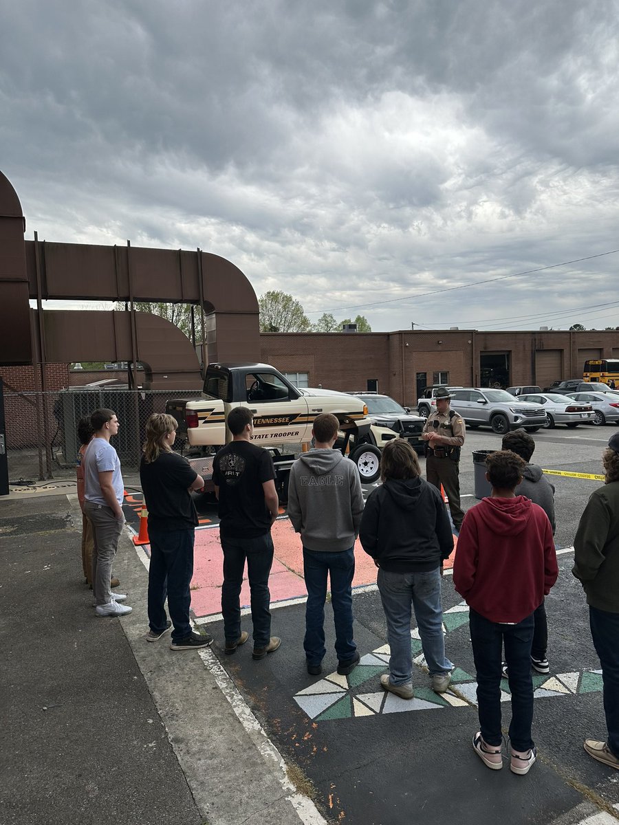 Sergeant Millsaps and Trooper Conk educated students at Meigs County High School about seat belt safety and texting & driving dangers (distracted driving). The THP Rollover is a great tool to demonstrate and encourage proper seat belt use.