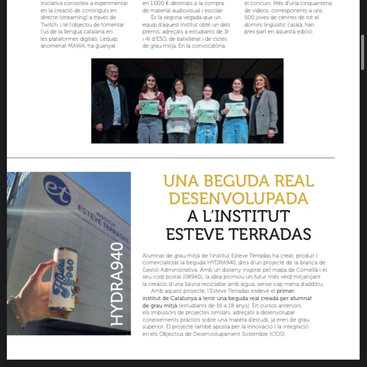 ⚡️⚡️ 📝 Cornellà Informa 💦 Projecte Hydra940 🗓️ Abril 2024 📌 Pàgina 12 🏙️ @QFerACornella @futura_fp @fpcatalunya