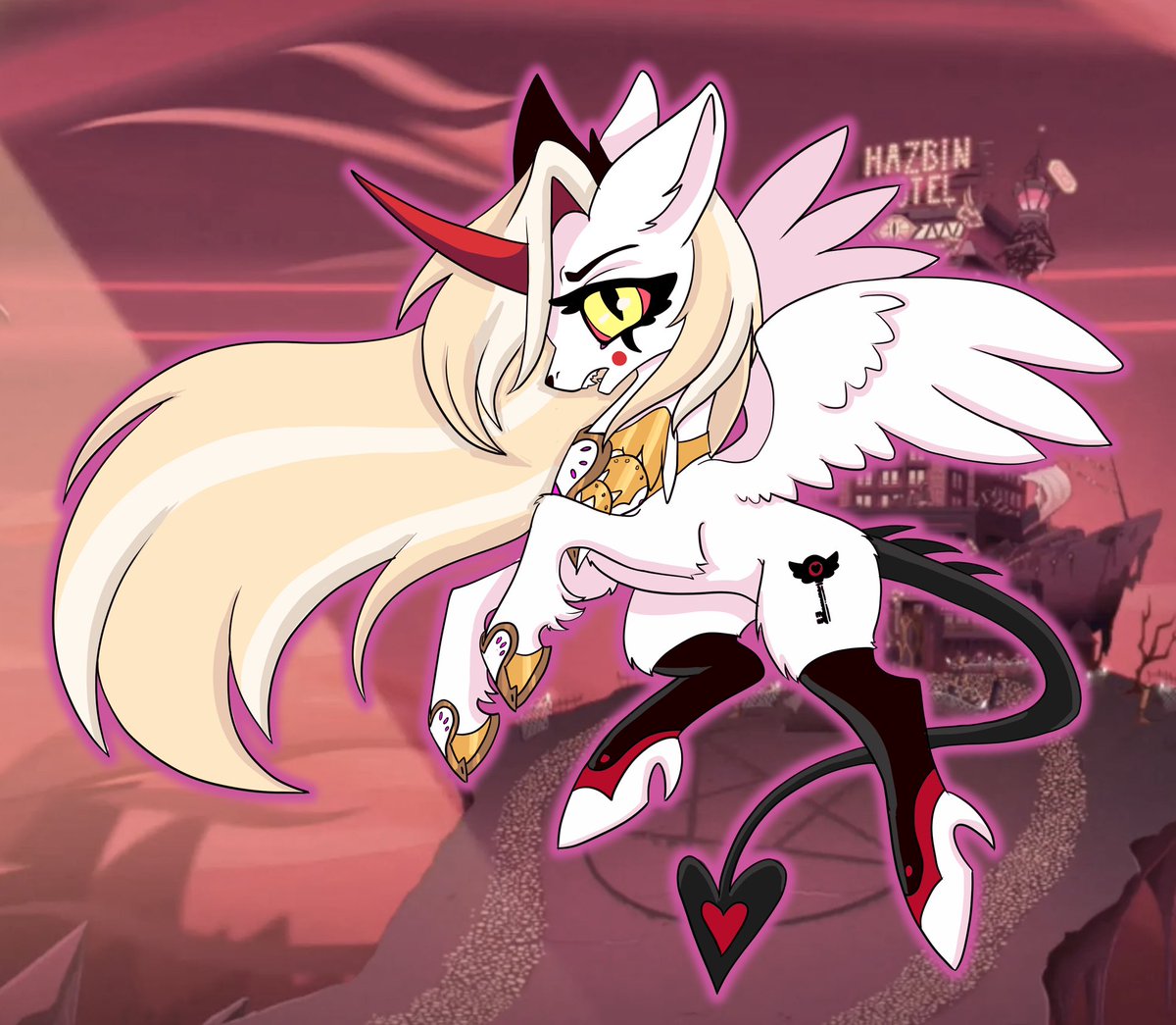 Charlie the Alicorn anybody? My two obsession collide with this #MLPFIM meets #HazbinHotel creation! Enjoy!