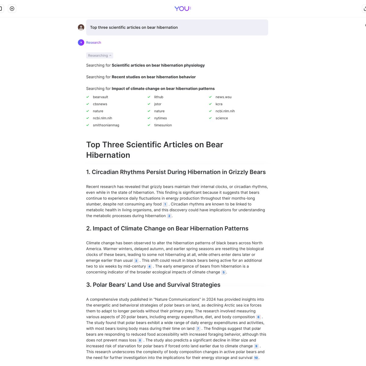 Trim down your study time with our Research Mode 🔎 Instead of searching through blue links ot find the best articles, have You.com find the top cited articles related to your subject. Check out this example of efficient research 👇 #youdotcom #researchmode